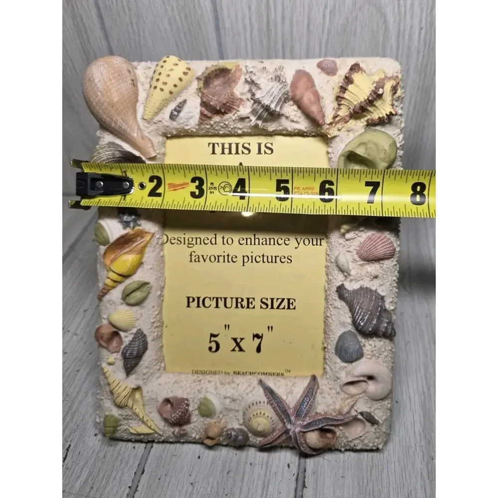 Vtg Seashell Photo Picture Frame 5x7 Beach House Seashore Nautical Beachcombers
